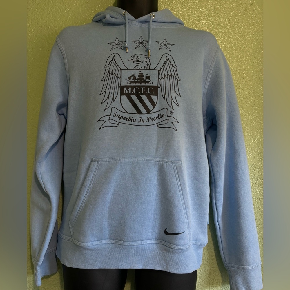NIKE , ORIGINAL M.C.F.C , SUPERBIA IN PROELIA , BABY BLUE , SIZE SMALL